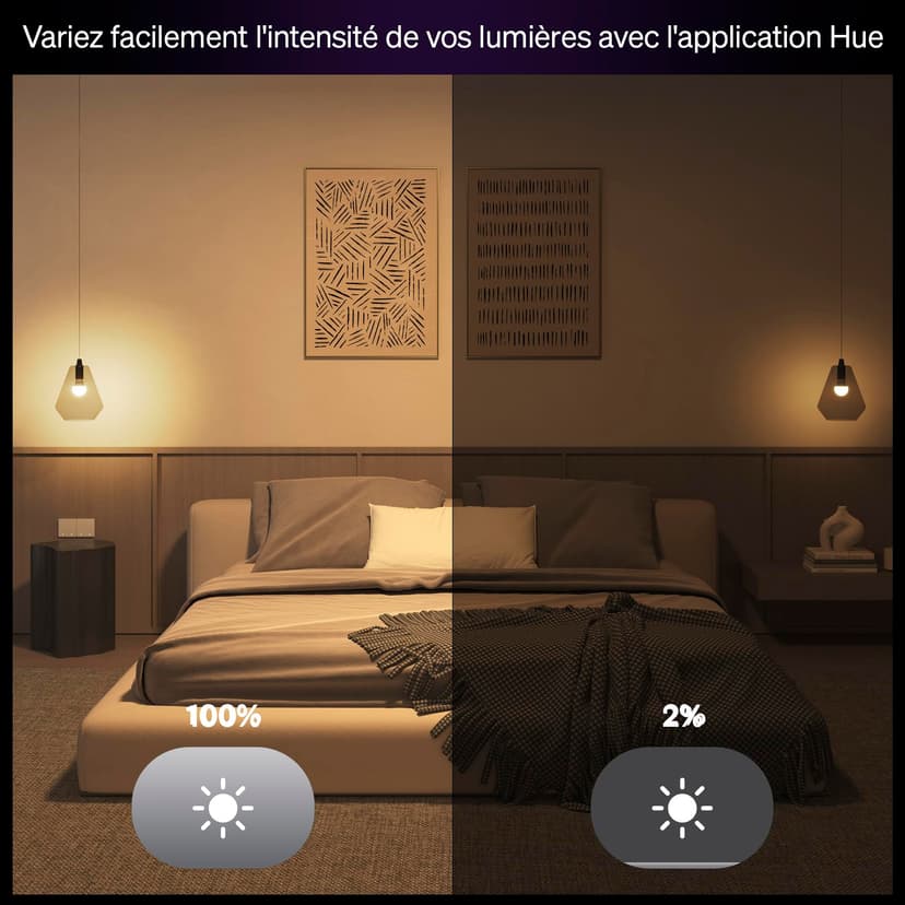 Philips Hue Essential Ampoule Connectée LED A60, White and Color Ambiance, Ampoule Philips Hue E27, 8W, 2200-6500 K, 806 lm, Intensité réglable, Compatible Alexa, Google et Apple Home, Pack de 4 - 4