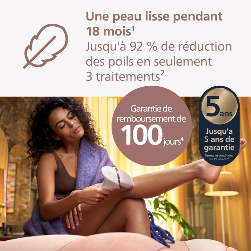 Philips Lumea série 9900 - épilateur à lumière pulsée, alternative à l'épilation laser, SenseIQ et SkinAI, 2 embouts pour le corps et le visage, BRI950/02 - 2