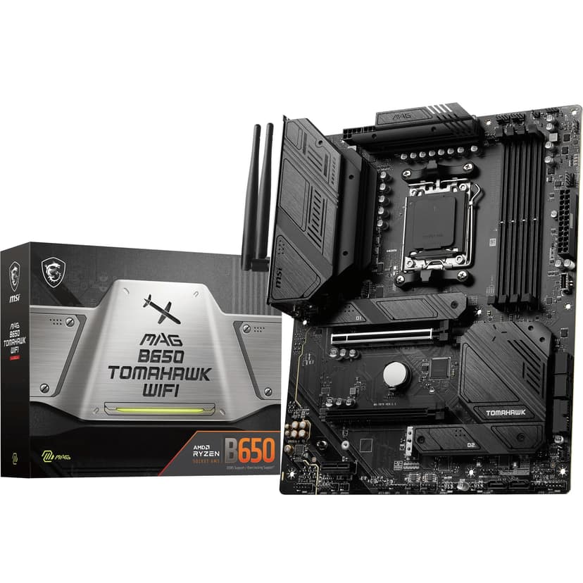 MSI MAG B650 Tomahawk WiFi Carte mère, ATX - pour Processeurs AMD Ryzen 7000, AM5 - VRM Duet Rail 14 Phases, SPS 80 A - DDR5 Memory Boost 6400+ MHz/OC, 2 x Slots PCIe 4.0 x16, 3 x Slots M.2 Gen4 - 1