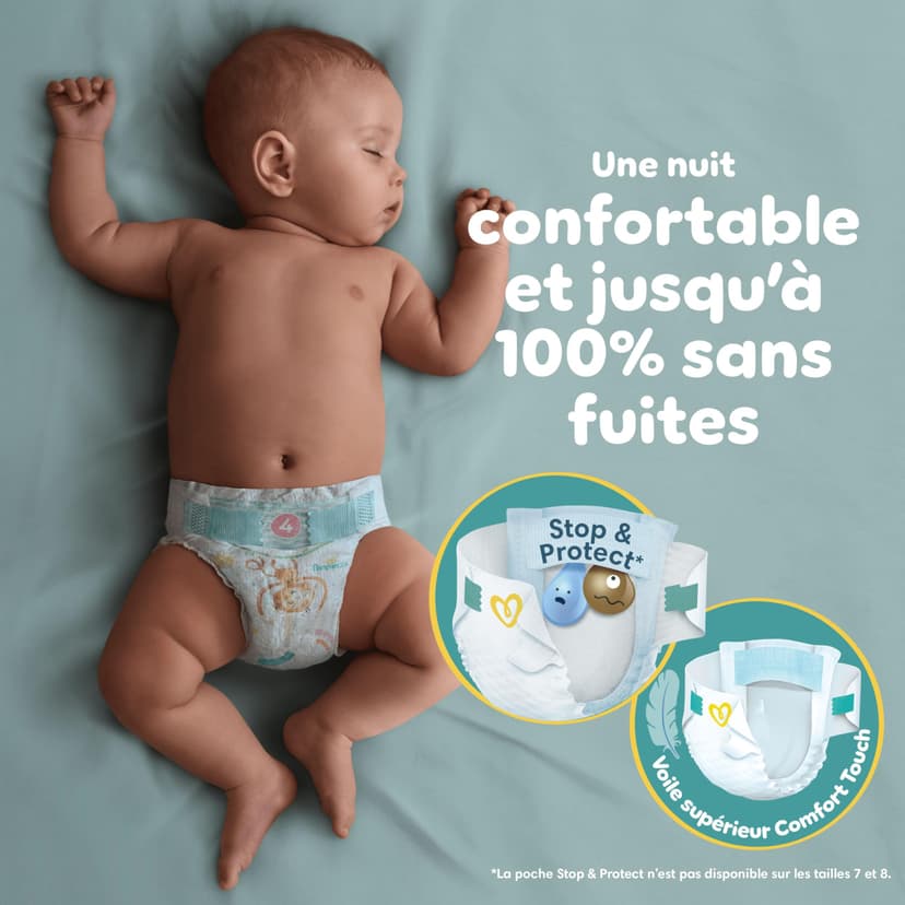Pampers Baby-Dry, Taille 7, 132 Couches, 15kg+, Une Nuit Jusqu’À 100% Sans Fuites, Pack 1 Mois - 3