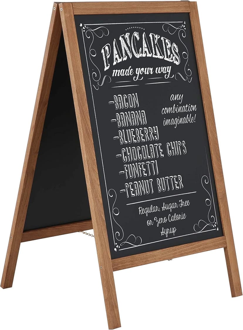 Display Sales Outdoor Chalkboard 54×95 cm | Weatherproof Wooden A-Board | Magnetic Pavement Sign with Beech Frame | Double-Sided A Frame Sign Board for Cafes, Shops, Bars and Restaurants - 1
