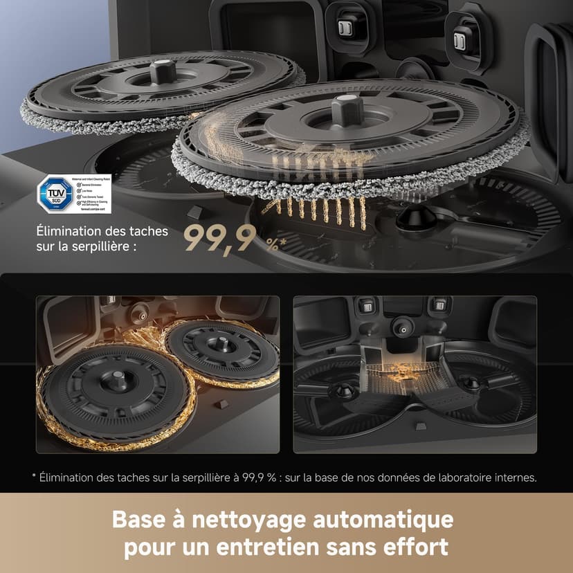 DREAME L40s Pro Ultra Robot Aspirateur, 19 000 Pa, Brosse Double HyperStream, Franchit 4 cm, Brosse latérale extensible et relevable, Nettoyage à la serpillière à l'eau chaude à 75°C,Auto-nettoyant3.0 - 8