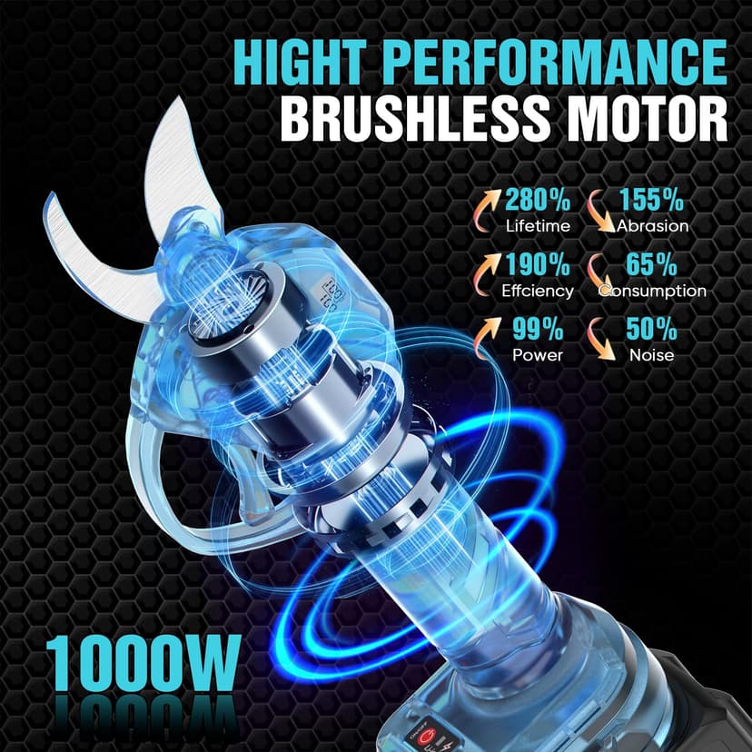 Sécateur Électrique Sans Fil 40 mm, Secateur Electrique avec Batterie 3000mAh, Lames Sharp SK5, Moteur Sans Balais, Écran LED, Sécateur sur Batterie pour Vigne, Olivier, Arbre Fruitier, Jardinage - 3