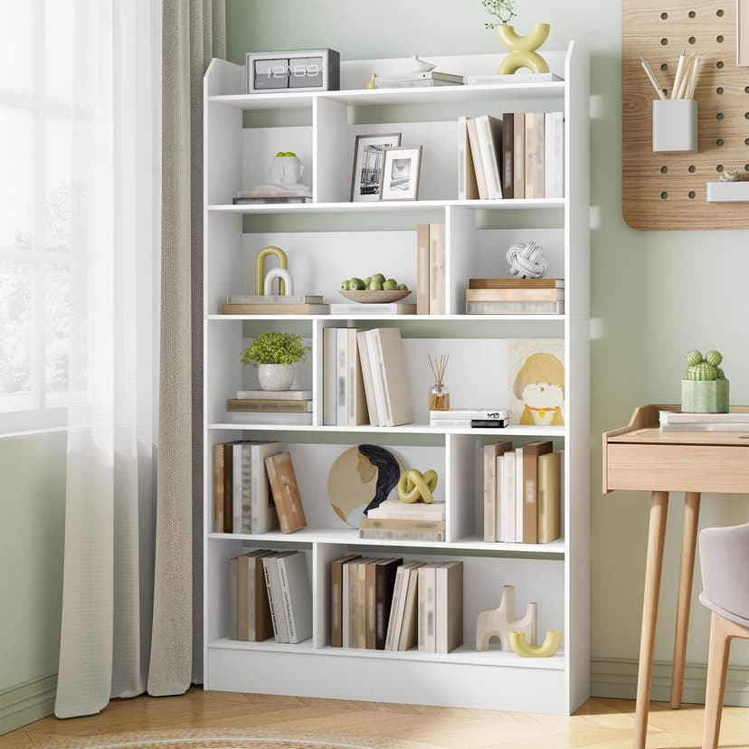 Hzuaneri Bookcase Bookcase with 6 Compartments Storage Sh… - 1