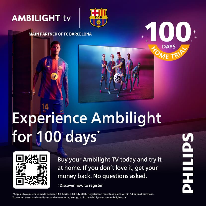 Philips Ambilight 55OLED760 4K OLED Smart TV - 55 Inch Display with P5 AI Perfect Picture Engine, Ultra HD, Titan OS, Dolby Vision and Atmos Sound, Works with Alexa and Google Voice Assistant - 3
