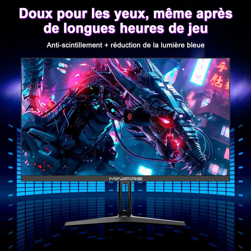 Minifire Écran PC Gamer 27" 260Hz IPS –2560x1440, 1ms, FreeSync, 130% sRGB, HDR10, Faible lumière Bleue, VESA 100x100, 2xDP1.4, 2xHDMI2.0 – MFG27F4Q Pro - 4