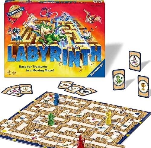 Ravensburger Labyrinth Moving Maze Family Board Game for Kids and Adults Age 7+ | Classic Strategy Maze Game for 2–4 Player for Boys and Girls | Award‑Winning Family Game