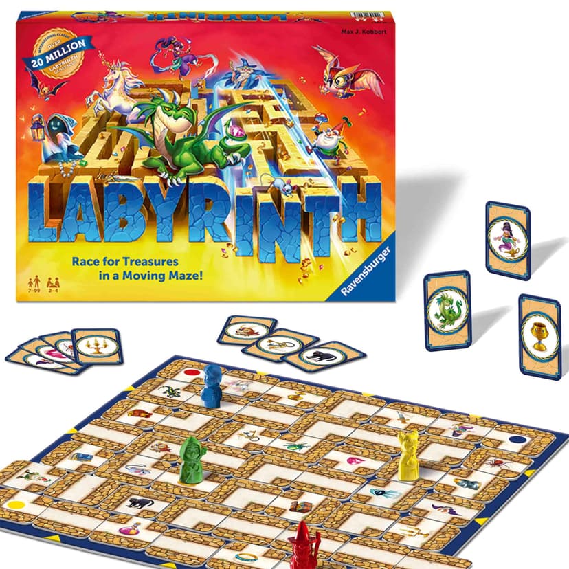 Ravensburger Labyrinth Moving Maze Family Board Game for Kids and Adults Age 7+ | Classic Strategy Maze Game for 2–4 Player for Boys and Girls | Award‑Winning Family Game - 1