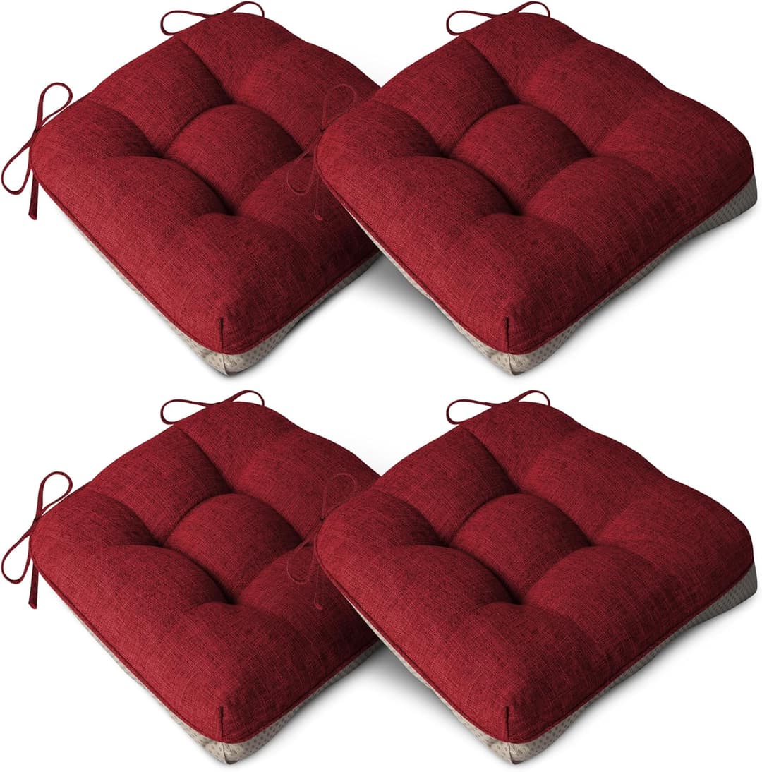 AddGrace Extra Thick Chair Cushions for Dining Chairs Set…