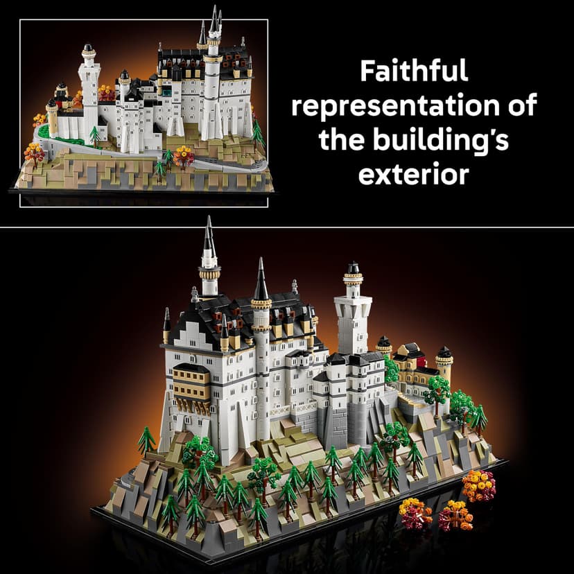 LEGO Architecture Neuschwanstein Castle - DIY Display Model Kit for Adults - incl. Towers, Courtyards & a Detailed Interior - History Gift for Fans - 21063 - 4