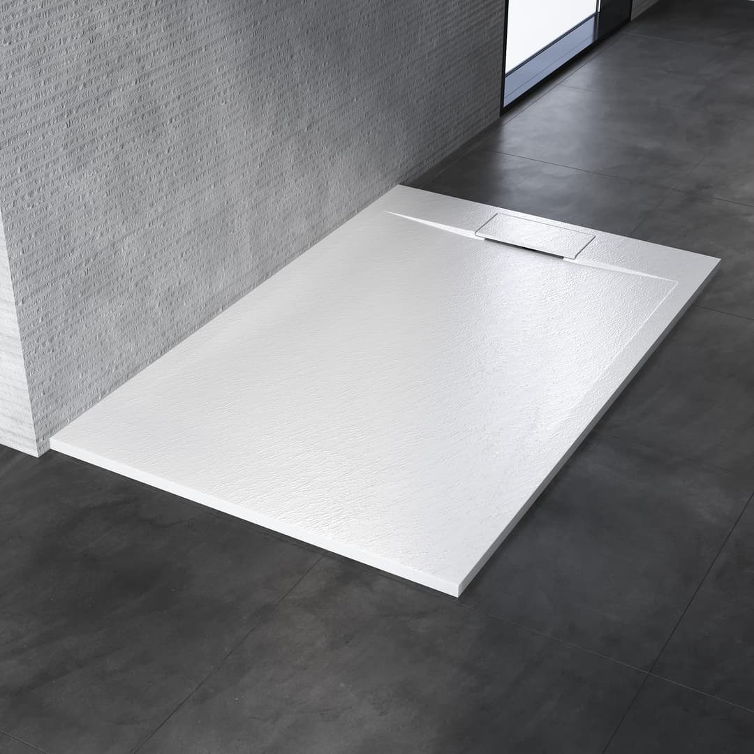 SONNI Receveur de douche plat 140 x 90 cm - Blanc - 32 mm…