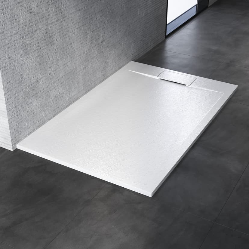 SONNI Receveur de douche plat 140 x 90 cm - Blanc - 32 mm… - 1