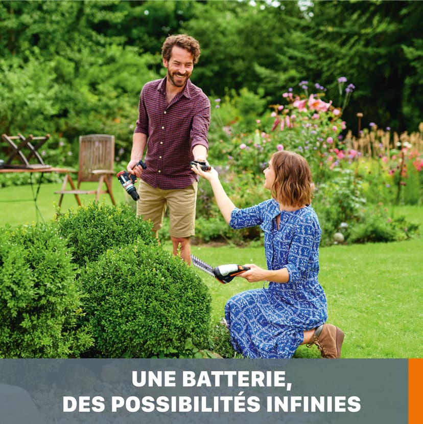 WORX Pack 2 Batteries et Chargeur Double 20V 4Ah WA3611, Batteries Haute Performance avec indicateur de Niveau de Charge, Charge Rapide, compatibles avec Tous Les Outils Worx PoweShare - 3