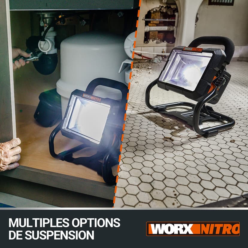 WORX WX026.9 LED Work Light, 0W, 20V, Grey, 23 x 26 x 24.5cm - 5