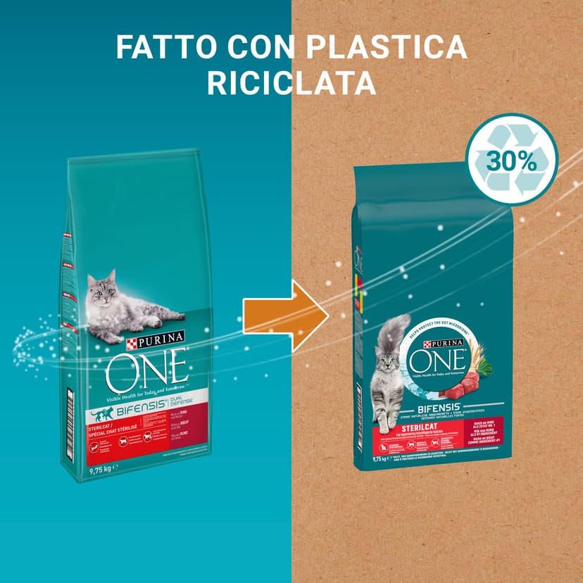 Purina One - Cat bifensis Special sterilized beef and wheat croquettes for adult cats 9.7 kg - 2
