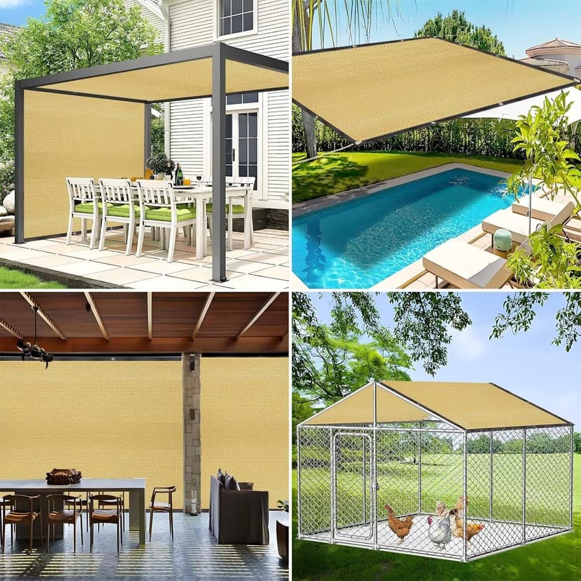 Rectangular Sun Sail, Shade Net, Sun Protection, Weather Protection, 90% Shade Net for Garden, Greenhouse, Patio, Patio and Camping - 5