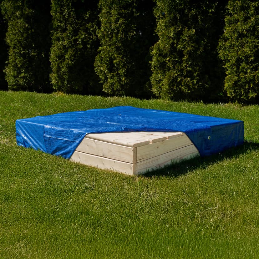 MAMOI® Bac a Sable avec Bache | Bac a Sable en Bois avec Couvercle, Enfant | (Naturel) - 5