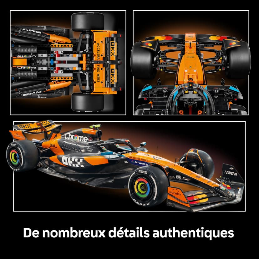 LEGO Technic McLaren MCL39 F1 Car Model Kit for Adults - Collectible Formula 1 Building Set w/ V6 Engine, Differential & DRS Activator - Gift Idea for Racing & Motorsport Fans - 42228 - 4
