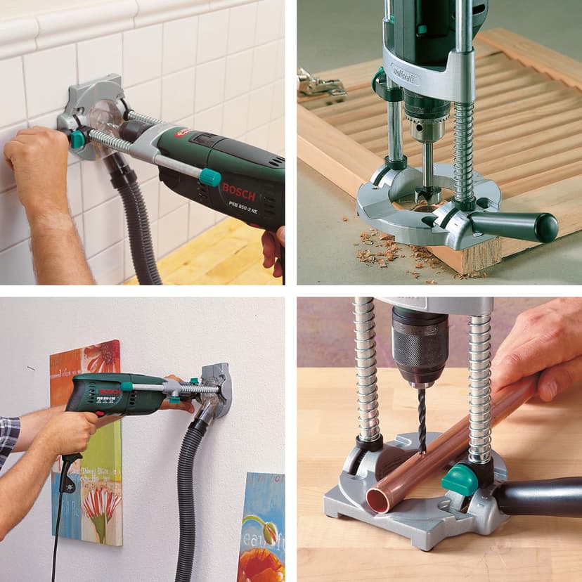 wolfcraft tecmobil Mobile Drilling Aid - Mobile Drill Stand for Freehand Drilling on Walls, at Angles, Overhead, and Stationary - with dust Extraction - 4522000 - 5