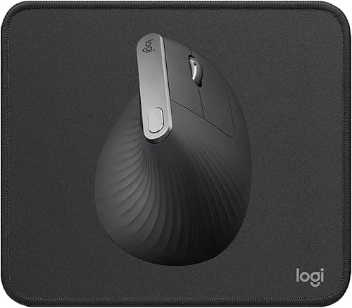 Logitech MX Vertical Ergonomic Mouse, Multi-Device, Bluetooth or 2.4GHz Wireless with USB Unifying Receiver, Mouse Pad - Studio Series, Computer Mouse Mat with Anti-slip Rubber Base, Easy Gliding