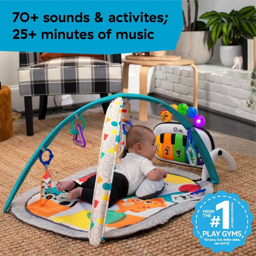 Baby Einstein 4-in-1 Kickin Tunes Play Gym, Tummy Time Baby Play Mat with Kick Piano, Music & Language Discovery, Sensory Toys, Lights & Sounds, for Newborns & Up - 6
