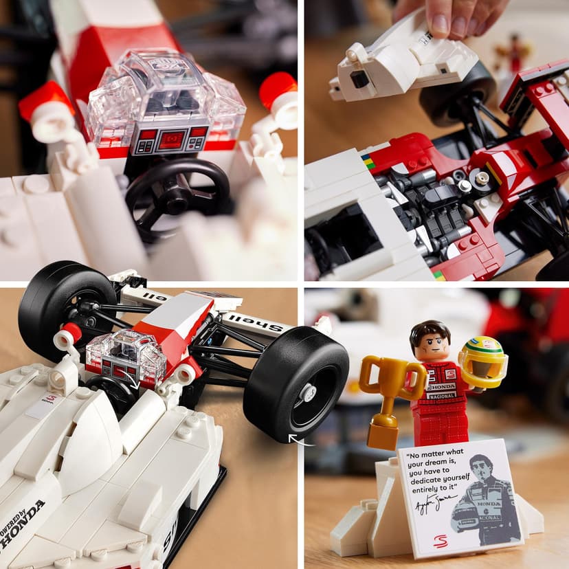 LEGO Icons McLaren MP4/4 & Ayrton Senna Vehicle Set, F1 Race Car Model kit for Adults to Build with Race Driver Minifigure, Home or Office Desk Décor, Formula One Birthday Gifts for Men & Women 10330 - 5