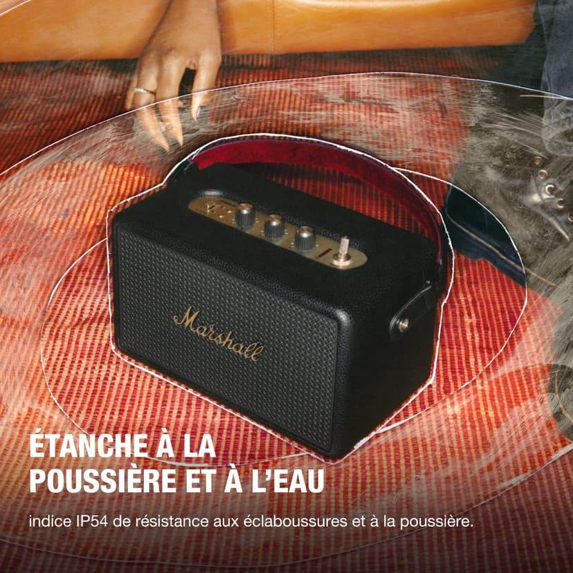 Marshall Kilburn III Bluetooth Enceinte Portable avec Plus de 50 h d’autonomie - Noir et Laiton - 4