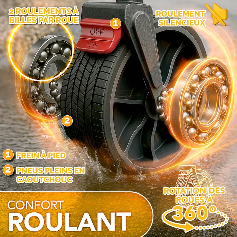 TRESKO® Chariot de courses pliable avec toit, compartiment réfrigéré et stores latéraux | Charrette à main pouvant supporter jusqu'à 150 kg | Chariot de transport avec pneus en caoutchouc plein et - 7
