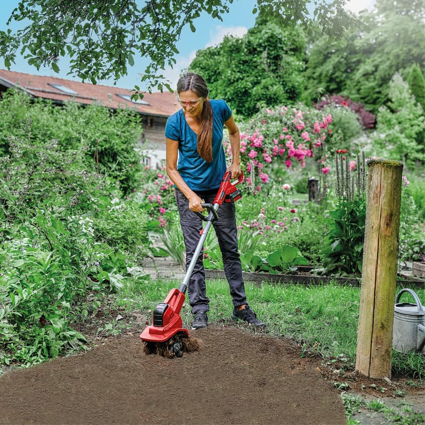 Einhell Cordless Garden Rotavator 18V Power X-Change, Powerful Soil Cultivator, 20cm Working Width, 15cm Working Depth, Without Battery GE-CR 18/20 Li E Solo Tiller - 4