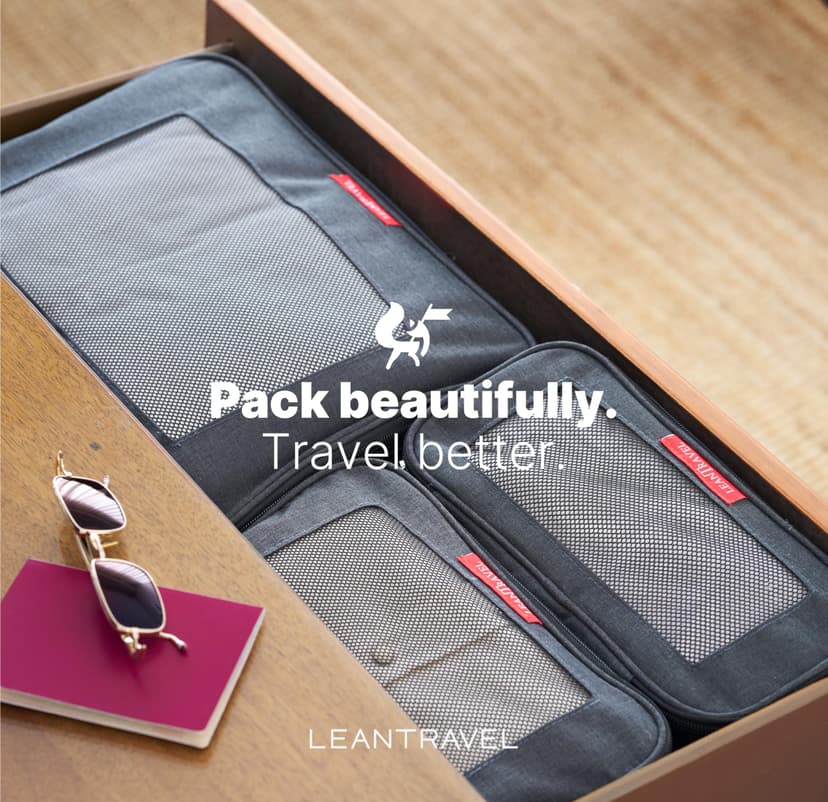 LeanTravel Compression Packing Cubes Luggage Organizers (3) Set (Black) - 6