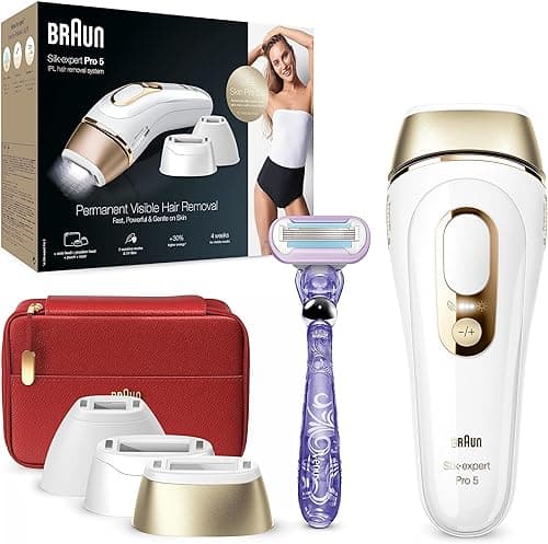 Braun Epilateur Lumiere Pulsee Silk·expert Pro 5 PL5157, Epilation Semi-Définitive, Alternative Au Laser, Résultats En 2 Séances, Rasoir Gillette Venus, Tête De Précision Pour Jambes, Maillot, Plus