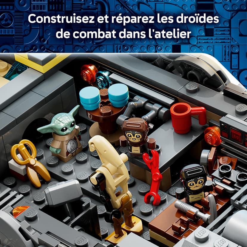 LEGO Star Wars 75445 Anzellan Starship Toy - The Mandalorian and Grogu Model Kit w/ 3 Figures & a Droid Workshop - Birthday Gift for 9+ Year Old Boys, Girls & Fans - 5