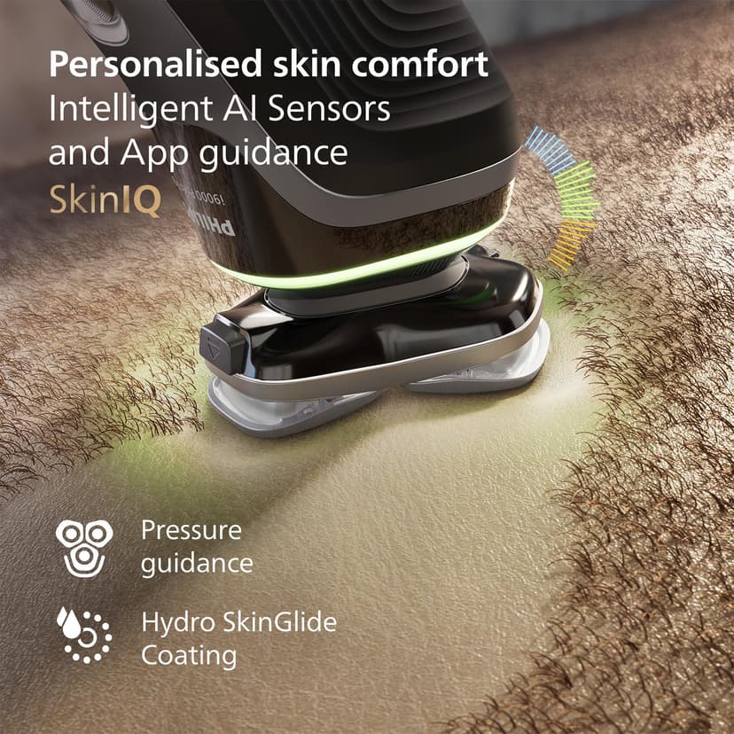 Philips Shaver i9000 Prestige, Wet & Dry Electric Shaver, Dark Slate, with Skin IQ Technology, Triple Lift & Cut System, 360 Rotating Dual SteelPrecision Blades, Quick Clean Pod, Model XP9202/30 - 6