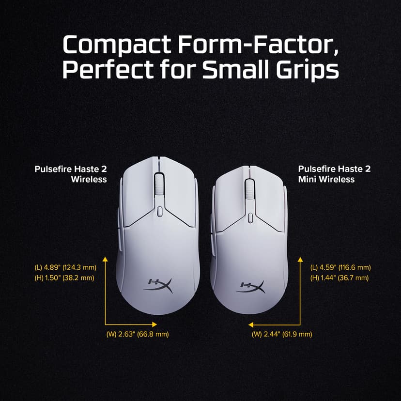 HyperX Pulsefire Haste 2 Mini Wireless Gaming Mouse for PC | Compact | Lightweight Bluetooth 2.4GHz | Black - 8