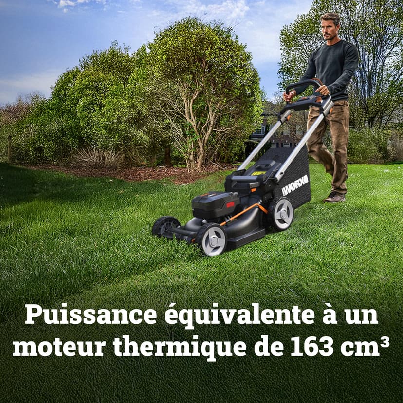 WORX Nitro 40V (2x20V) Lawn Mower | PowerShare | WG749E | Includes 2 4Ah Batteries and Dual Charger | 46 cm with traction | Mulching | 7 Height Positions - 3