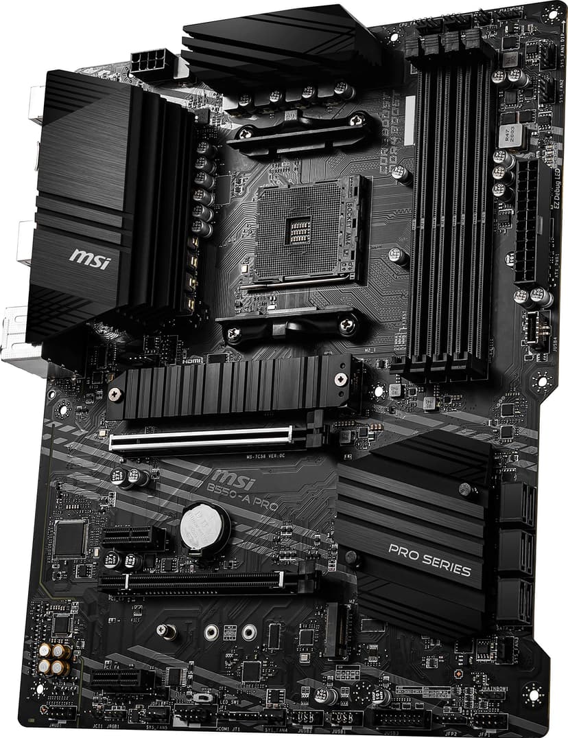 MSI B550-A PRO ProSeries Motherboard (AMD AM4, DDR4, PCIe 4.0, SATA 6Gb/s, M.2, USB 3.2 Gen 2, HDMI/DP, ATX) - 8