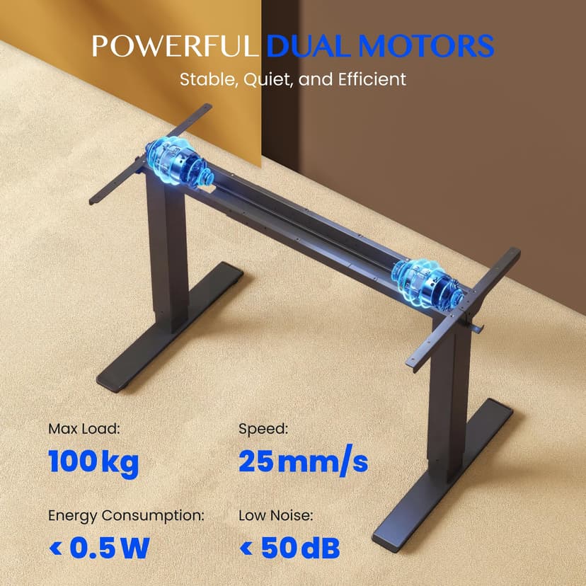 FLEXISPOT Bureau Debout 140x80x(73-123) cm réglable en Hauteur électrique, Panneau de Commande à Fonctions mémoire, Bureau à télétravail (Cadre Noir + Plateau en érable) - 6