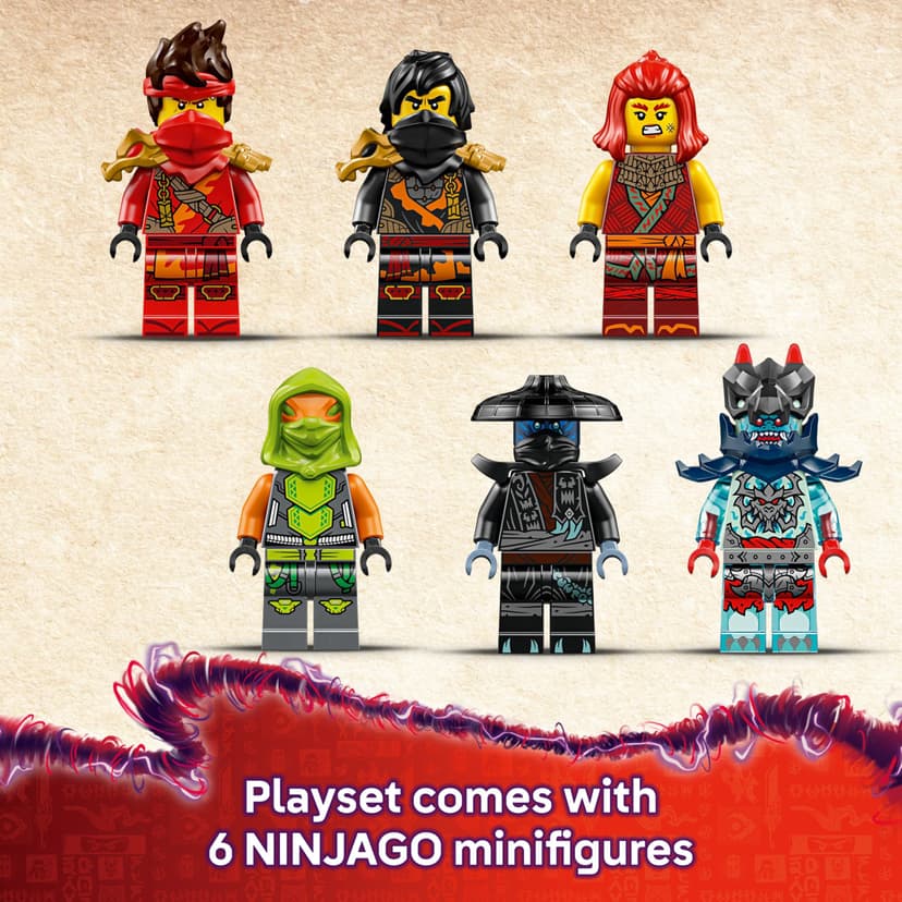 LEGO NINJAGO Ninja Combat Vehicle - Transforms into 2 Ninja Motorbikes & a Jet Plane Toy - 6 Minifigures incl. Kai & Cole - Dragons Rising Birthday Gift for 8+ Year Old Boys - 71844 - 5