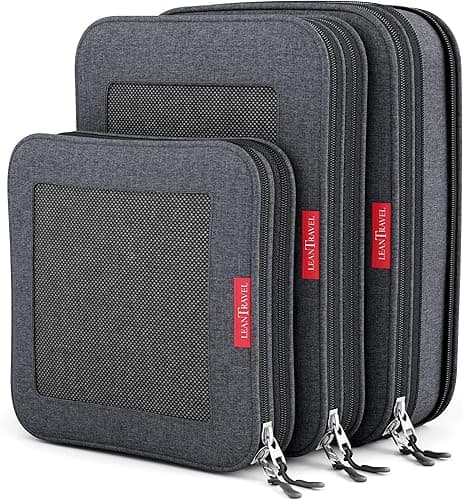LeanTravel Compression Packing Cubes Luggage Organizers (…