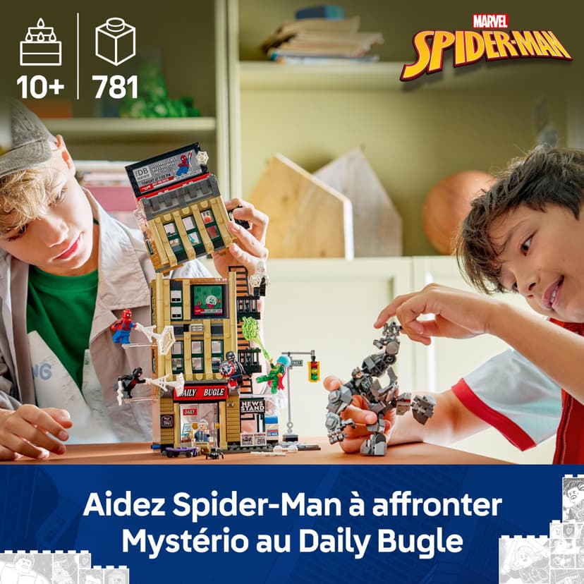 LEGO | Marvel Spider-Man vs. Mysterio: The Daily Bugle Building - Superhero Toy w/a Mech Action Figure & 7 Minifigures - Birthday Gift for 10+ Year Old Boys & Movie Fans - 76342 - 2