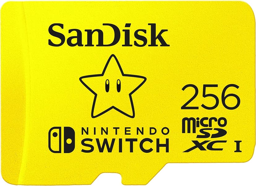 SANDISK Tarjeta microSD con licencia oficial para Nintendo Switch, Super Mario Superstar 256GB (Velocidad de Lectura hasta 100 MB/s, UHS-I, V30,C10, U3D) - 1