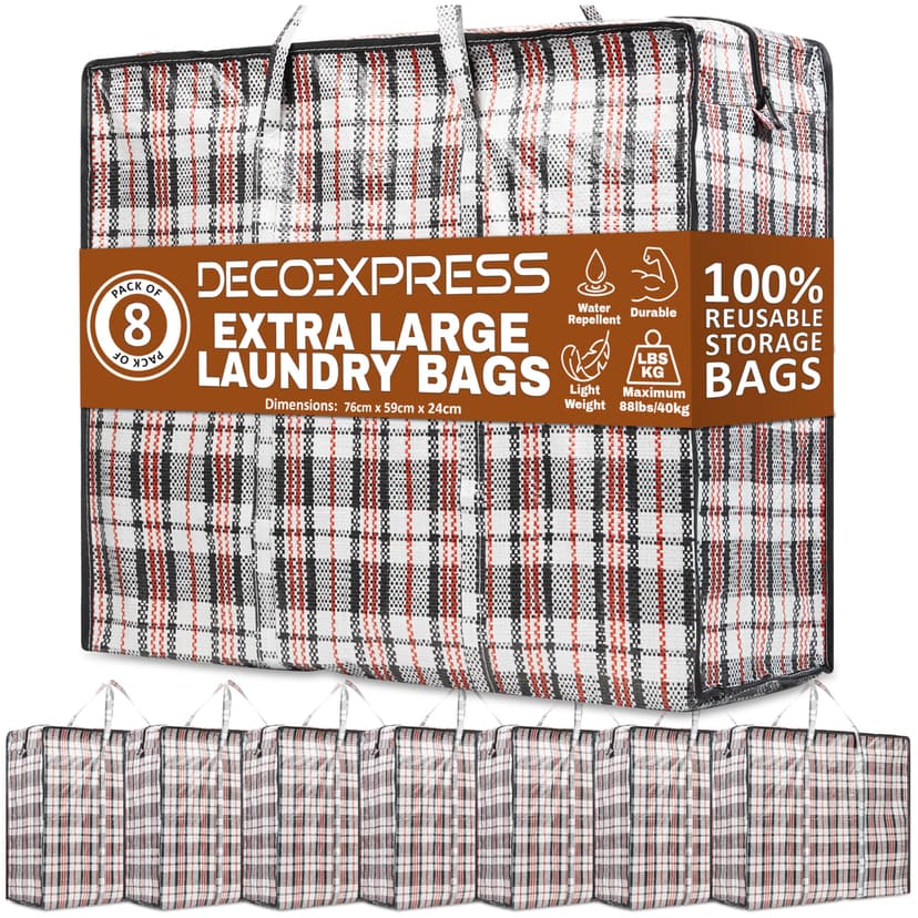 Deco Express Grand Sac de Rangement Buanderie, Lot de 8 X… - 1