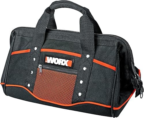 WORX WA0076 Storage Bag - Tool Box in Plain Black with Double Carry Handle - for Convenient Storage of Tool Bag Without Tools