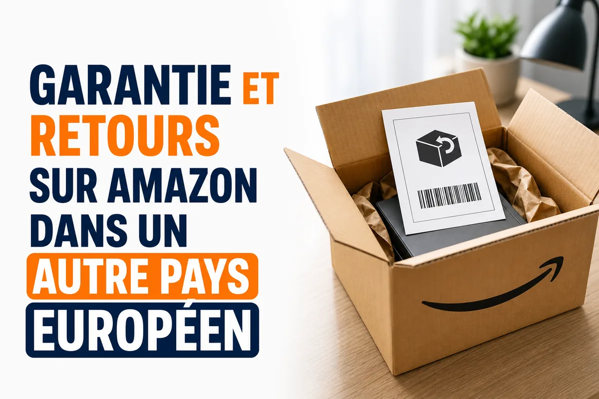 Un colis Amazon ouvert avec une étiquette de retour
